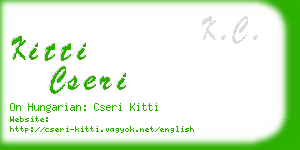 kitti cseri business card